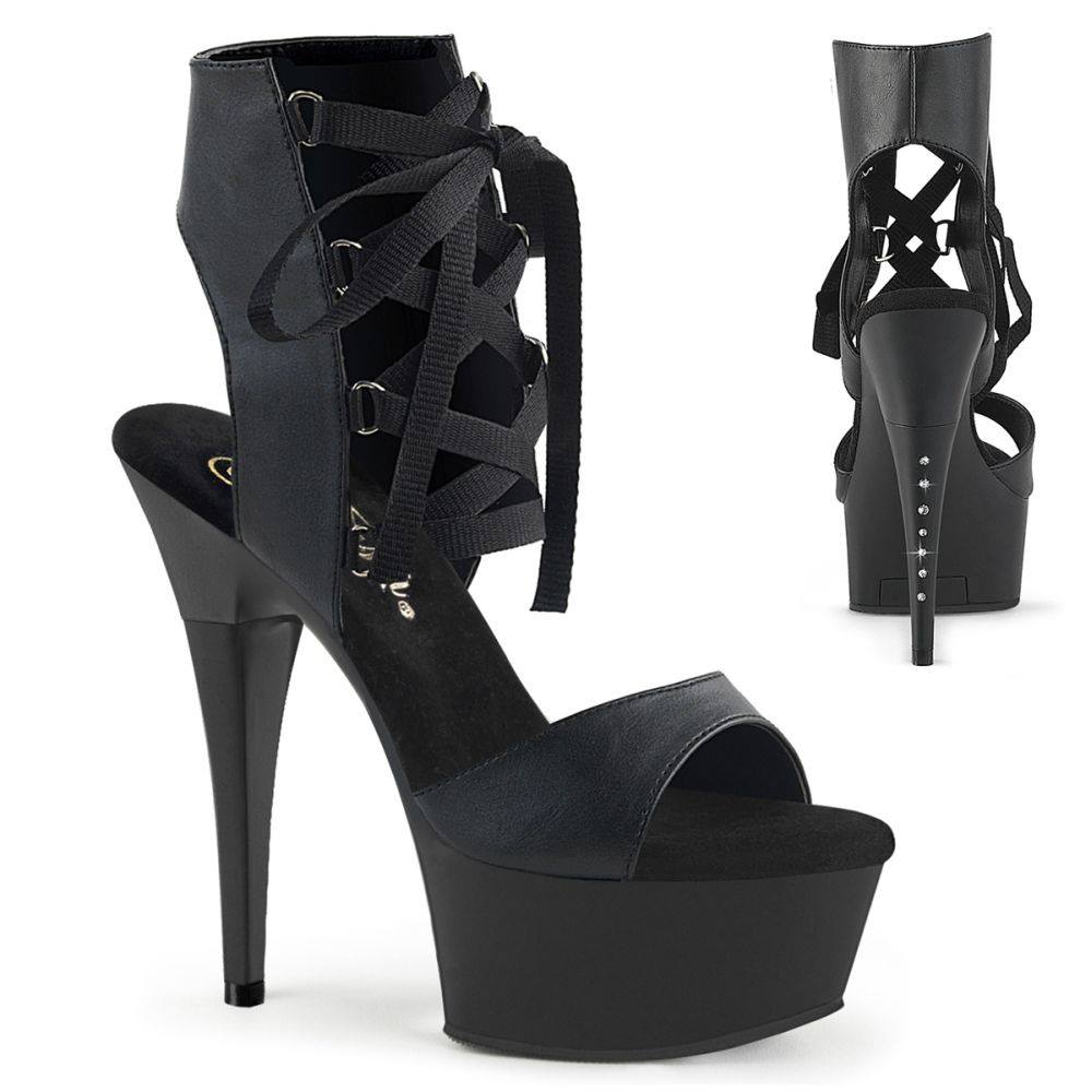 Pleaser - CAPTIVA60014 Sandale à bride à la cheville, Pole dance chaussures - Noir Product image